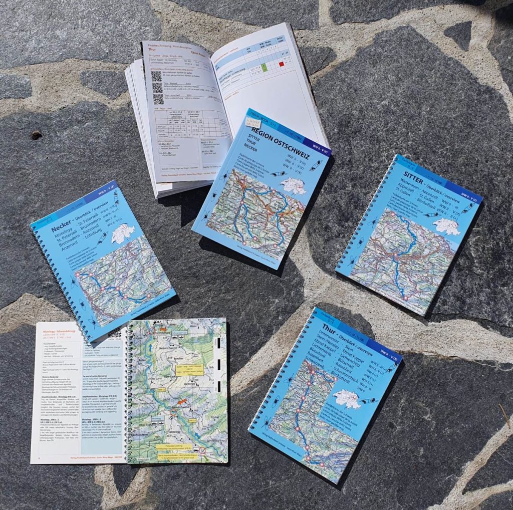 Paddelkarten Flusskarten Schweiz - swiss river maps